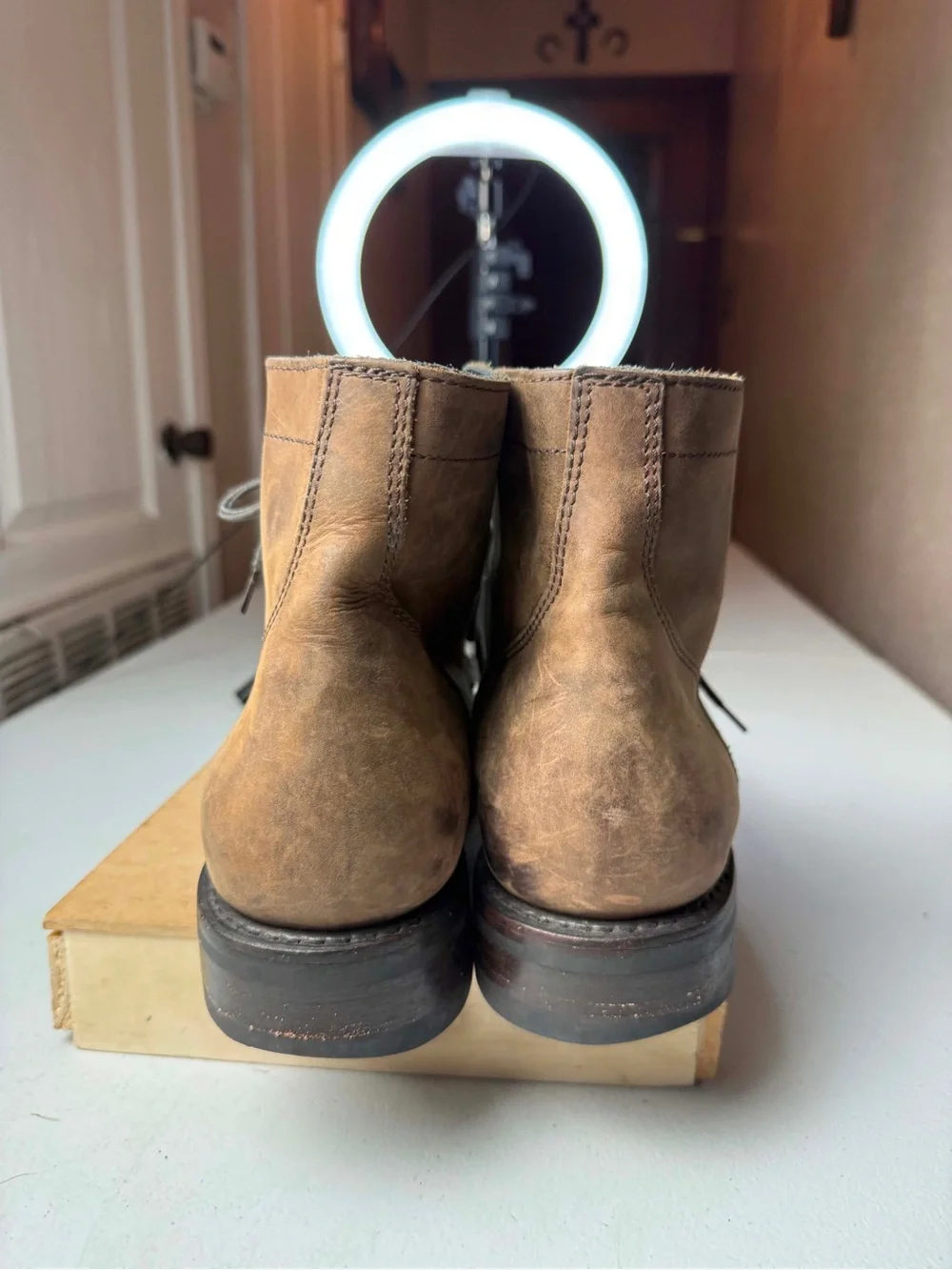Thursday Boots Mocha President MOCPRES Suede Brown Super Nice Men's Sz 14 damage